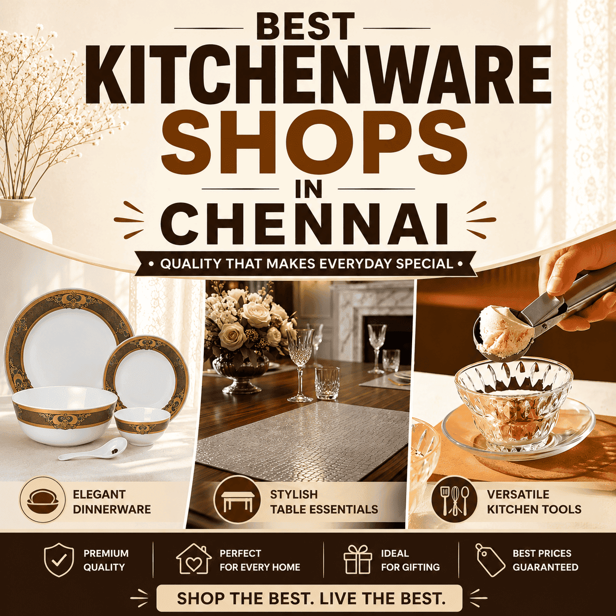 Best Kitchenware Shops in Chennai featuring premium dinnerware set, elegant table mat, and crystal dessert bowls for stylish dining, home décor, gifting, and everyday kitchen essentials.