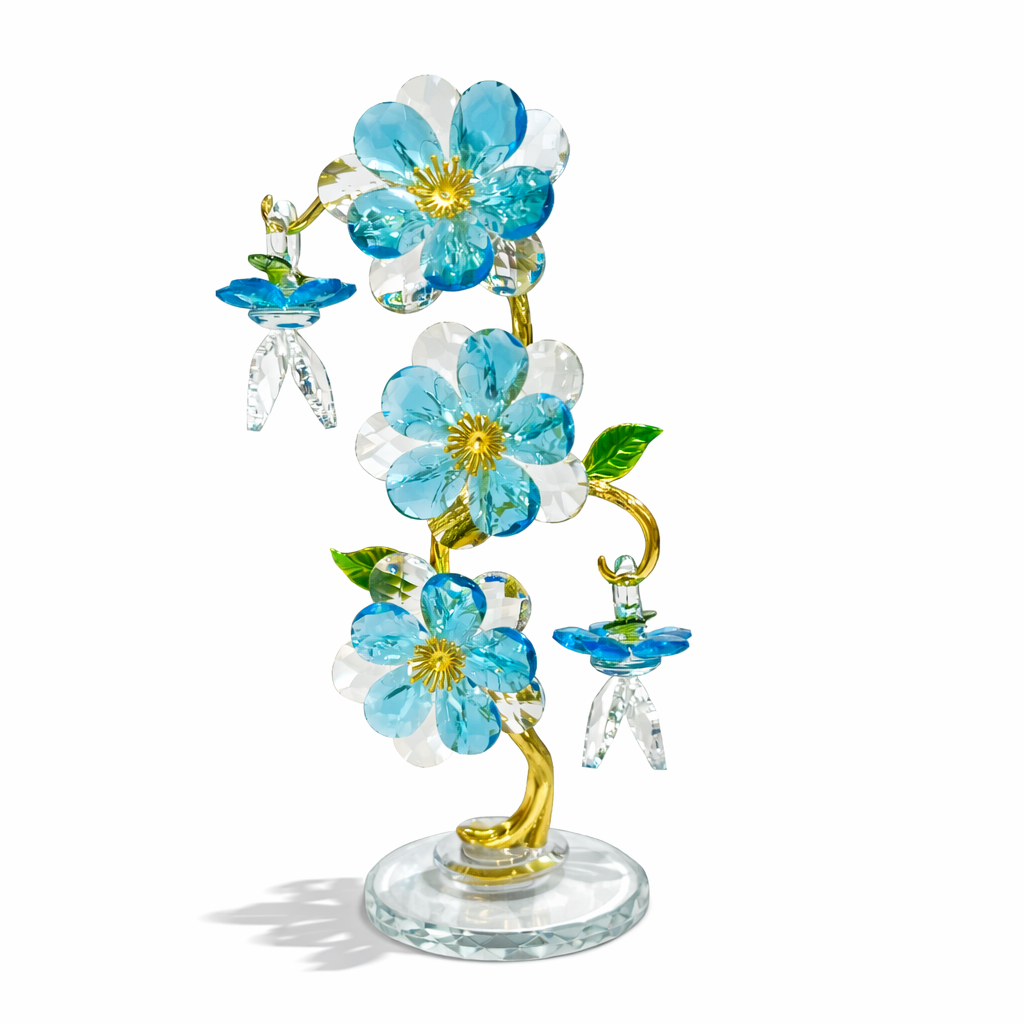 Crystal Triplet Flower with hanging charms