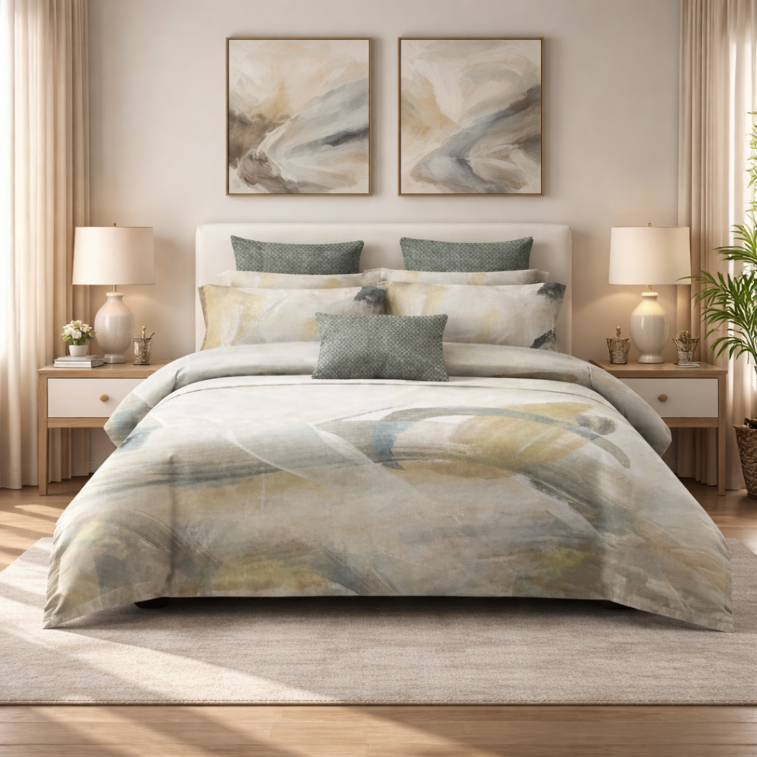 Sentino King Size Bedsheet - Came Grey