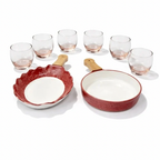 Bhavya Blush Serveware & Glass Set – 8-Piece Celebration Collection