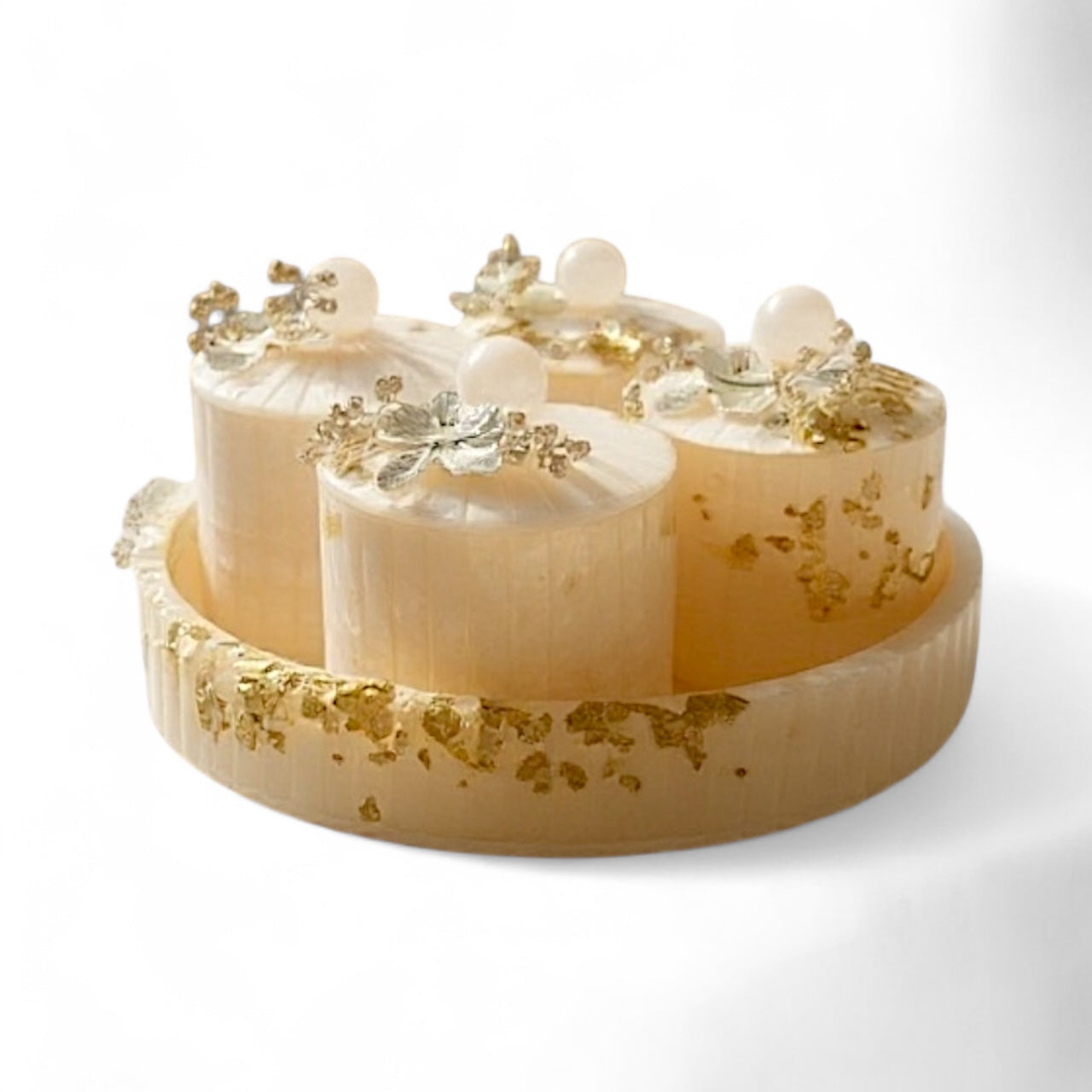 Blush Luxe Floral Storage 4pcs Jar Set with Tray