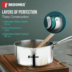 Bergner Argent TriPly Stainless Steel Saucepan – 14cm