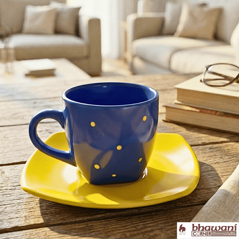 Bhavya Polka Rain Cup & Saucer Set