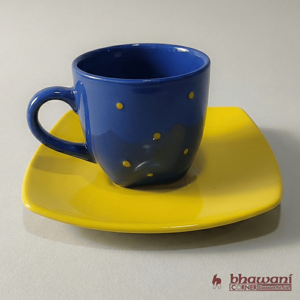 Bhavya Polka Rain Cup & Saucer Set