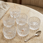 Premium Glass Serving Bowl Set of 6 | Aesthetic Crockery for Festive Sweets & Dry Fruits