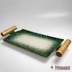 Green Ceramic Tray with the Handle