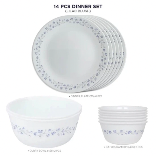 Corelle Lilac Blush 14 Piece Dinner Set