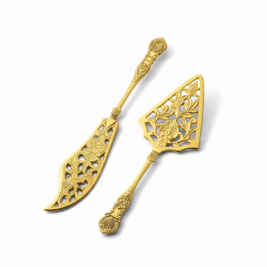 Regalia Gold Filigree Cake Serving Set