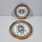 Bhavya Handcrafted Wooden Serving Tray Set with Ceramic Inlay (2 Pcs)