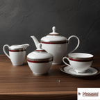 RHAYA RED – 17 PIECE PORCELAIN TEA SET