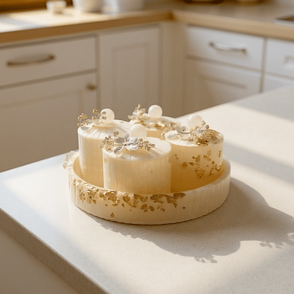 Blush Luxe Floral Storage 4pcs Jar Set with Tray