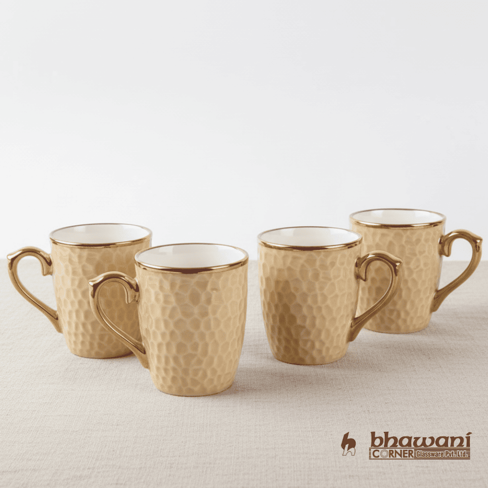 THE MIDAS TOUCH – MANGO WOOD TRAY WITH GOLD MUG SET