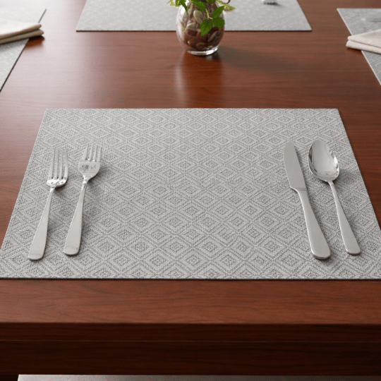 Basket Weave Textured Table Mat Set (Set of 6)