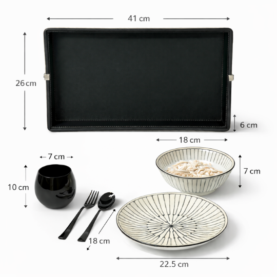 Bhavya Black Imperial Bed Breakfast Set