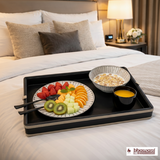 Bhavya Black Imperial Bed Breakfast Set