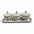 Ceramic Condiment Jar Set with Tray