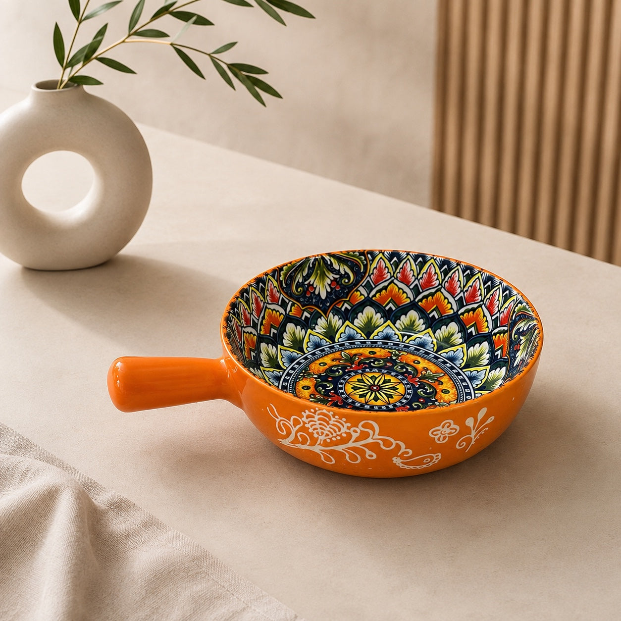 Orangella Handheld Round Platter