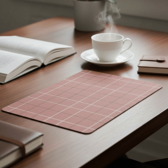 Bhavya PVC Checkered Table Mat Set – 6 Piece