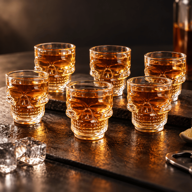 Bhavya Skull Shots Glass 6 Pieces Set