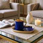 The Royal Blue Cup and Snack Saucer Set